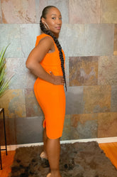 The "Kira" Bandage Dress in Orange | Ready to Ship β 40% OFF