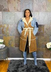 The "Letavia" Trench with Blue Denim | Ready to Ship