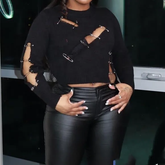 The "Let's Connect" Cropped Sweater in Black | Ready to Ship β 40% OFF