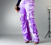 The "Kali" Velvet Cargo in Purple | Ready to Ship β 40% OFF