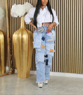 The "Amelia" Patch Denim Jeans | Ready to Ship — 40% OFF