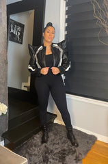 The "Fierce Velocity" Moto Jacket in Black & White – Warehouse Sale | Code: 40%OFF