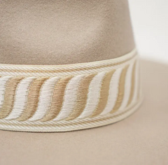 The "Amara" 100% Wool Felt Fedora in Sand | Pre-Order - Ships in 14-21 Business Days