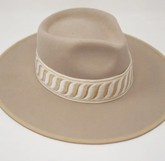 The "Amara" 100% Wool Felt Fedora in Sand | Pre-Order - Ships in 14-21 Business Days