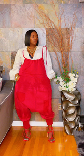 The "Jahzara" Oversized Harem Jumper in Red | Pre-Order - Ships Between September 20th and September 30th