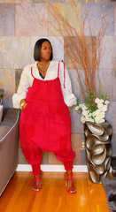 The "Jahzara" Oversized Harem Jumper in Red | Ready to Ship