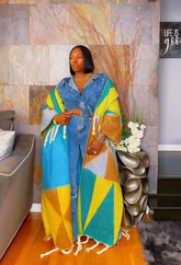 The "Material Girl" Long Kimono Sweater in Multicolor 6 | Pre-Order - Ships Between October 25th and October 30th