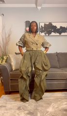 The "Shakyra" Wavy Pants in Olive Green | Ships Next Day