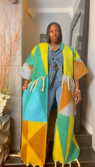 The "Material Girl" Long Kimono Sweater in Multicolor 6 | Pre-Order - Ships Between June 10th and June 15th