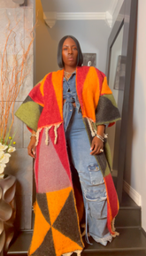 The "Material Girl" Long Kimono Sweater in Multicolor 4 | Pre-Order - Ships Between June 10th and June 15th