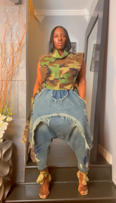The "Zaihlani" Distressed Harem Jeans in Blue | Free Shipping Included