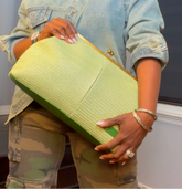The "Zariah" Oversized Statement Clutch in Jade Green | Free Shipping Included