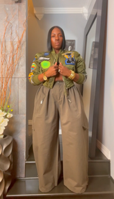 The "Haniyah" Oversized Pleated Barrel Pants in Army Green | Free Shipping Included