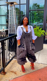 The "Kaylani" Oversized Overalls in Black Wash | Free Shipping Included