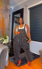 The "Nikki" Oversized Overalls in Black | Free Shipping Included