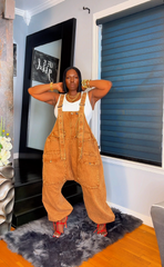 The "Nikki" Oversized Overalls in Cognac | Pre-Order - Ships Between September 10th and September 15th