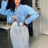 The "Tatiana" Crop Chain Denim Jacket | Ready to Ship β 40% OFF