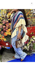 The "Annika" Multicolor Sweater Shawl | Ready to Ship — 40% OFF