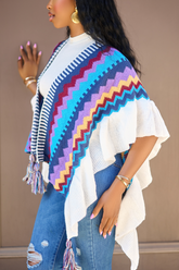 The "Annika" Multicolor Sweater Shawl | Ready to Ship — 40% OFF