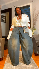 The "Zahlira" Barrel Crossover Denim | Ready to Ship