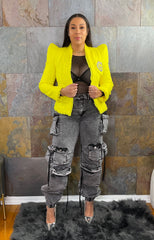The "Rich Auntie Vibes" Blazer in Yellow | Ready to Ship