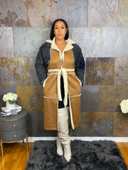 The "Letavia" Trench with Black Denim | Ready to Ship