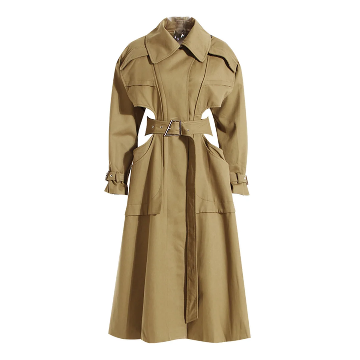 The "Zarisse" Cutout Trench in Khaki | Pre-Order - Ships Between November 30th - December 20th
