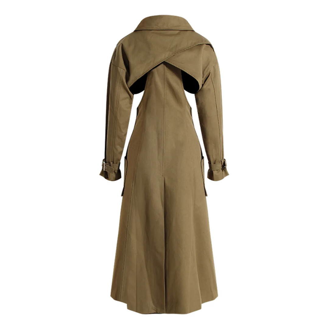 The "Zarisse" Cutout Trench in Khaki | Pre-Order - Ships Between November 30th - December 20th