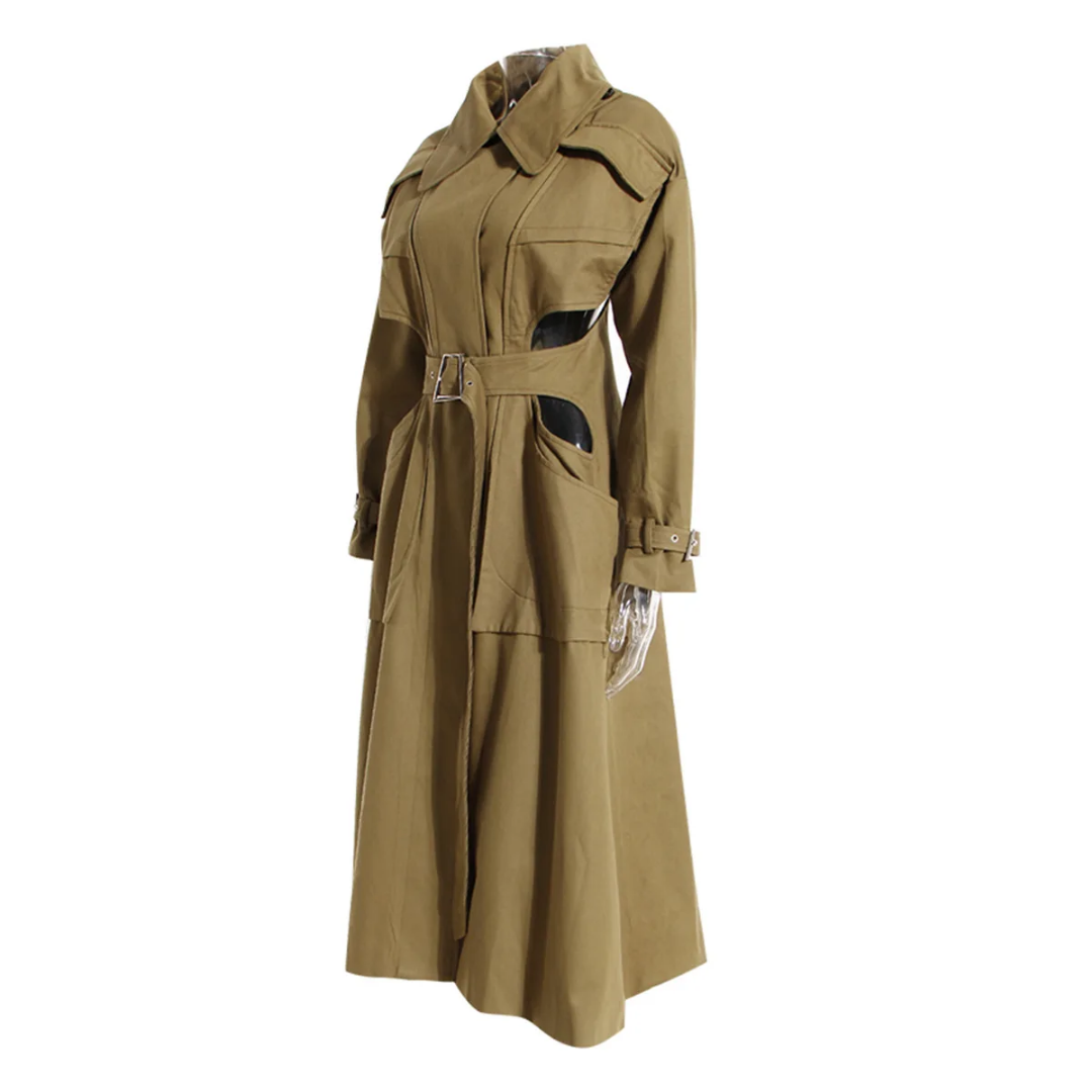 The "Zarisse" Cutout Trench in Khaki | Pre-Order - Ships Between November 30th - December 20th