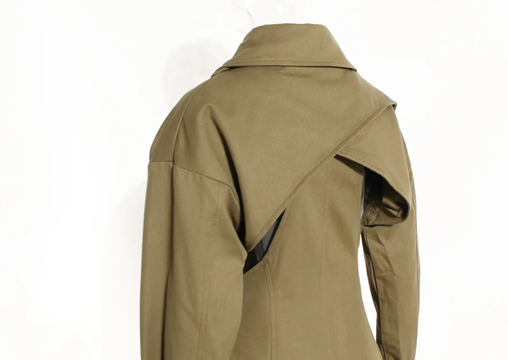 The "Zarisse" Cutout Trench in Khaki | Pre-Order - Ships Between November 30th - December 20th