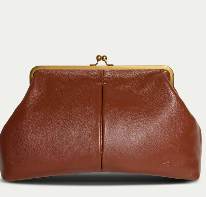 The "Zariah" Oversized Statement Clutch in Cognac | Ships Around June 21st