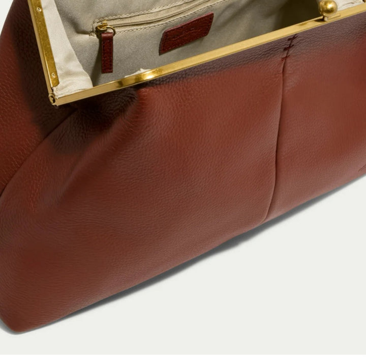 The "Zariah" Oversized Statement Clutch in Cognac | Ships Around June 21st
