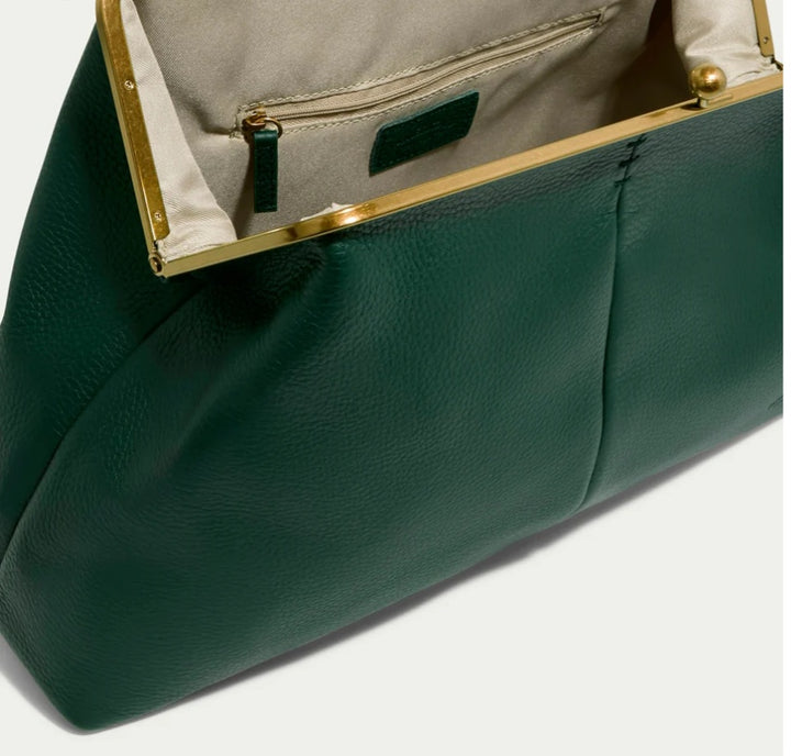 The "Zariah" Oversized Statement Clutch in Hunter Green | Ships Around June 12th