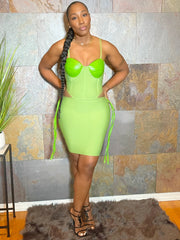 The "Jaida" 2 piece Skirt Set in Lime | Ready to Ship — 40% OFF