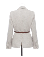 The "Octavia" Belted Blazer in Khaki | Ready to Ship — 40% OFF