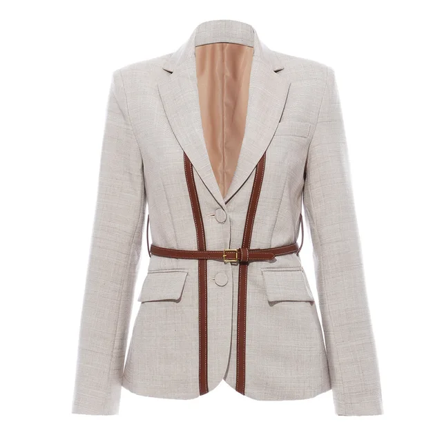 The "Octavia" Belted Blazer in Khaki | Pre-Order   (Ships between 3/15/24 - 3/31/24)
