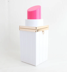 The "Lipstick" Bag in White/Pink | Ready to Ship — 40% OFF
