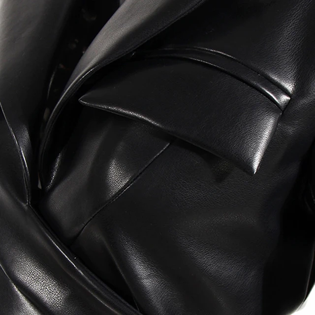 The "Astoria" PU Leather Crop Blazer Jacket in Black | Pre-Order  (Ships between 2/15/24 - 2/29/24)