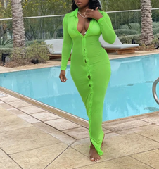 The "Ariel" Mesh Coverup Dress in Lime | Ready to Ship — 40% OFF