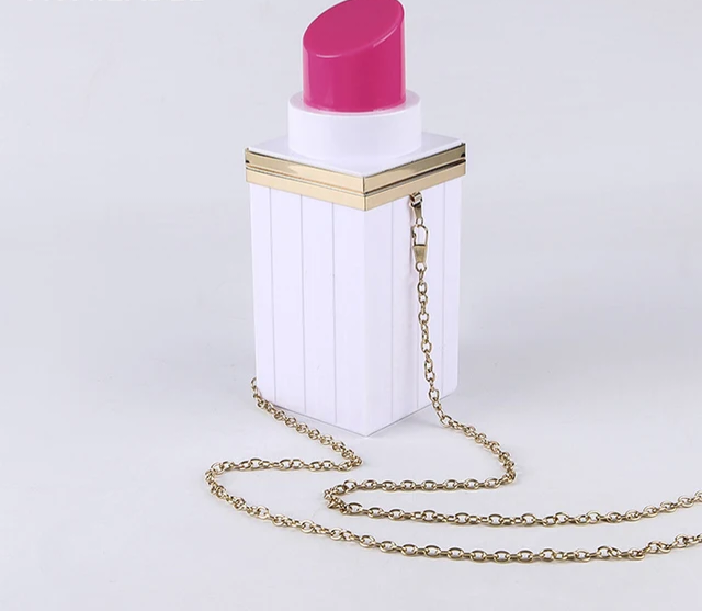 The "Lipstick" Bag in White/Pink | Ready to ship