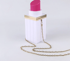 The "Lipstick" Bag in White/Pink | Ready to Ship — 40% OFF