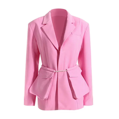 The "Deserae" Blazer in Pink | Read to Ship