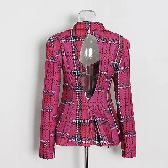 The "Lexii" Pink Plaid Blazer | Ready to Ship