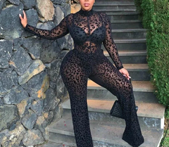 The "Myah" Leopard Jumpsuit in Black | Ready to Ship — 40% OFF