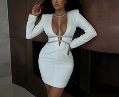 The "Nakiyah" Bandage Dress in White | Ready to Ship — 40% OFF