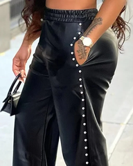 The "Katana" PU Leather Wide Legged Pants in Black | Ready to Ship — 40% OFF