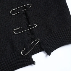 The "Let's Connect" Cropped Sweater in Black | Ready to Ship — 40% OFF