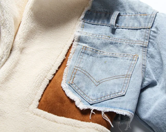 The "Kourtney" Oversized Waist Mixed Denim Coat  | Ready to Ship — 40% OFF