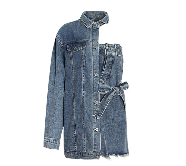 The "Lauren" Denim Attached Dress Jacket | Ready to Ship