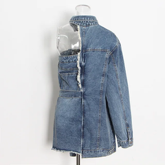 The "Lauren" Denim Attached Dress Jacket | Ready to Ship — 40% OFF